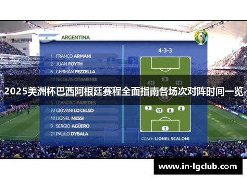 2025美洲杯巴西阿根廷赛程全面指南各场次对阵时间一览